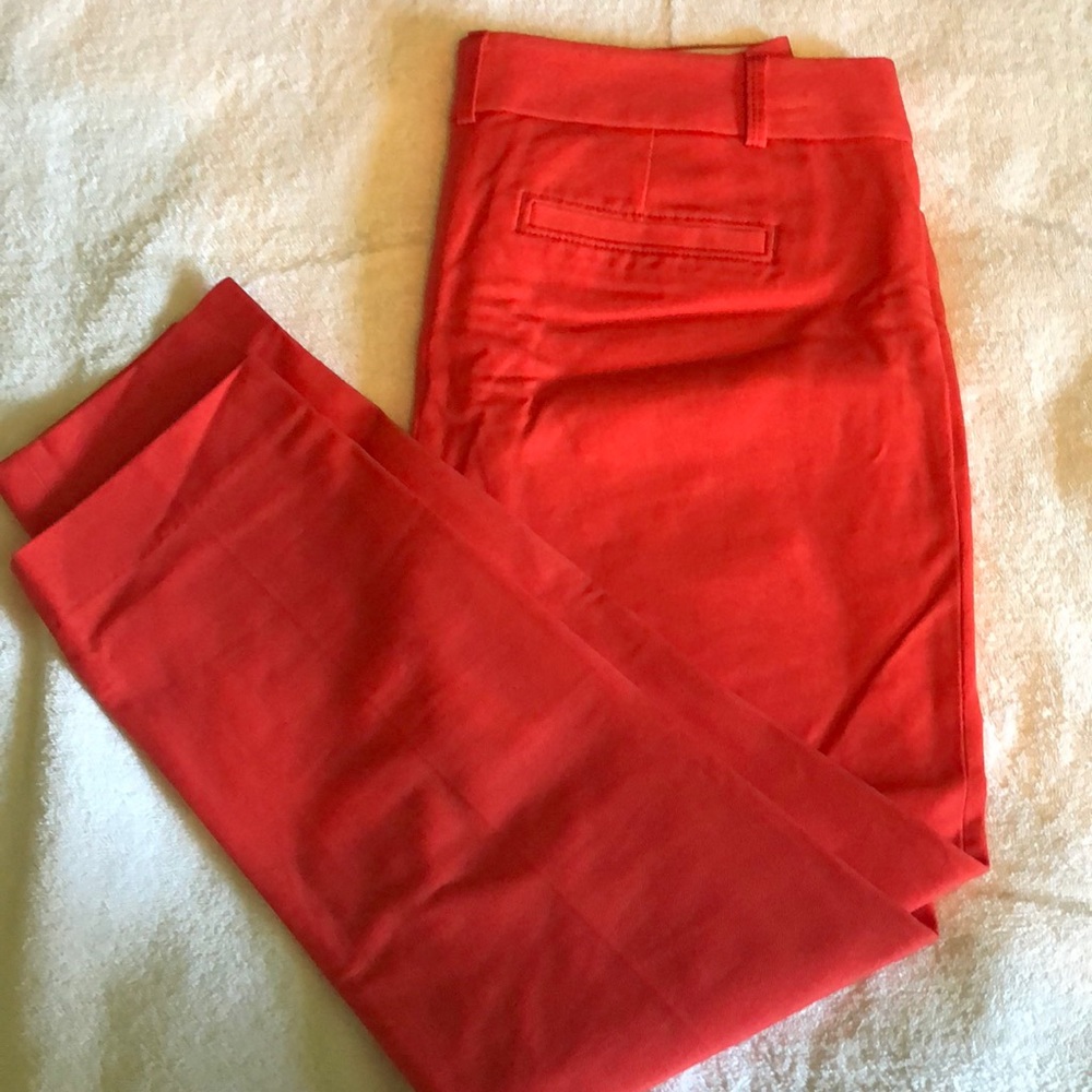 Salmon colored pants from Banana Republic